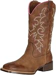 J's.o.l.e Cowboy Bottes Femme Cowgirl Bottes Botte Cowboy Femme Square Toe Large Mid Calf Brown Boot