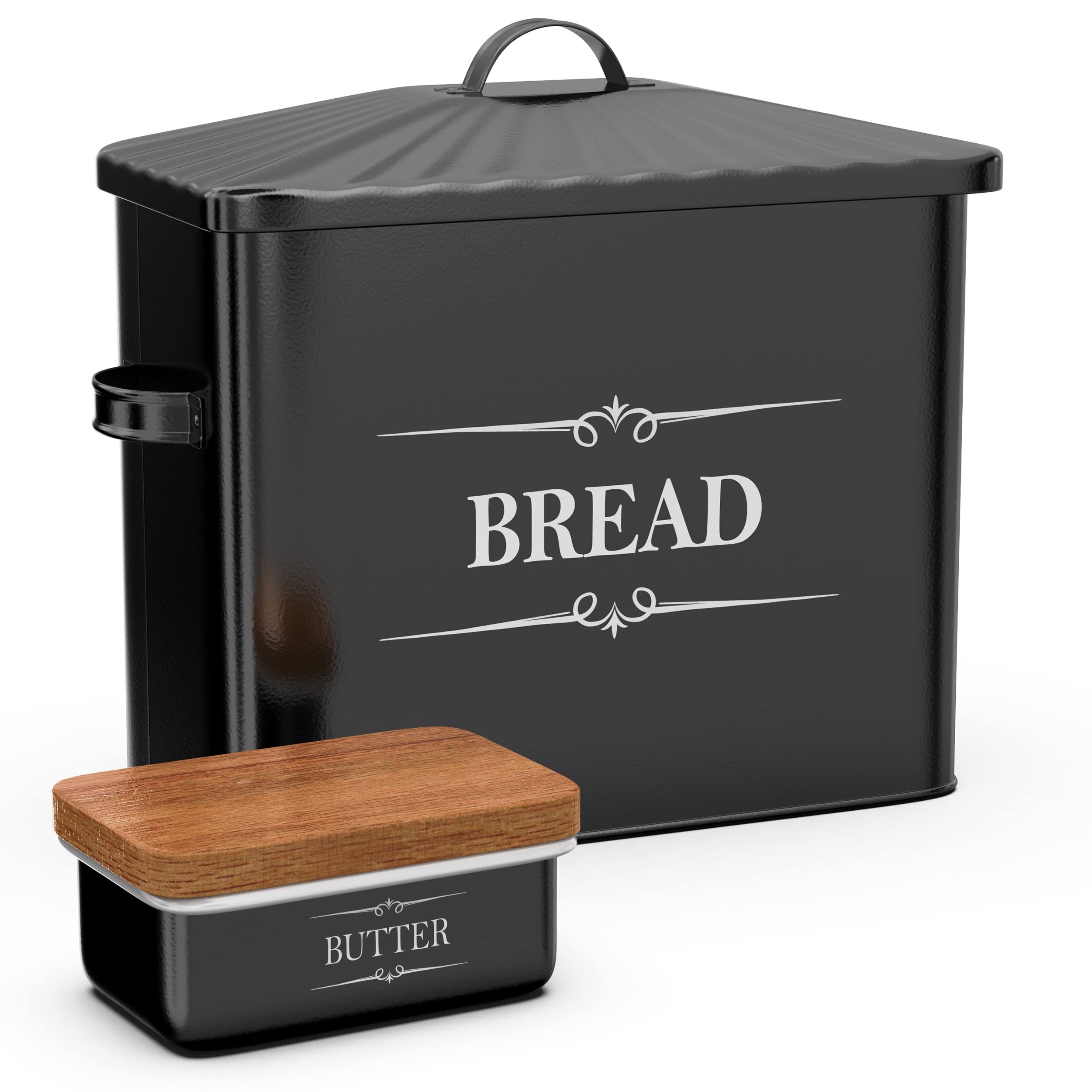 Bread Box & Butter Dish, Breadbox Storage Container, Loaf Holder