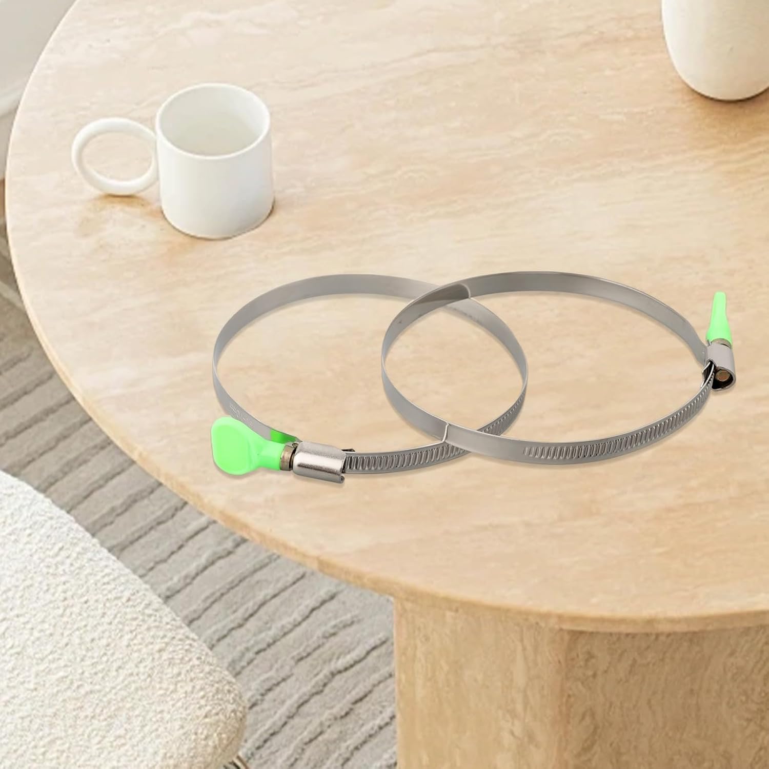 Adjustable Steel Hose Clamp with Handle Pipe, Exhaust Hose & Aluminum Foil Tube – 90–110 mm Throat Range, Tool- Installation, 2-Pack