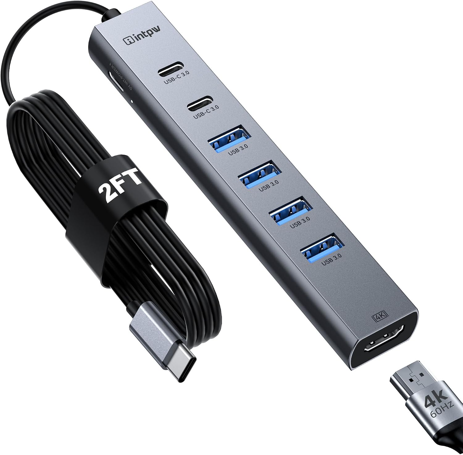 intpw USB C Hub, 8-in-1 Multiport...