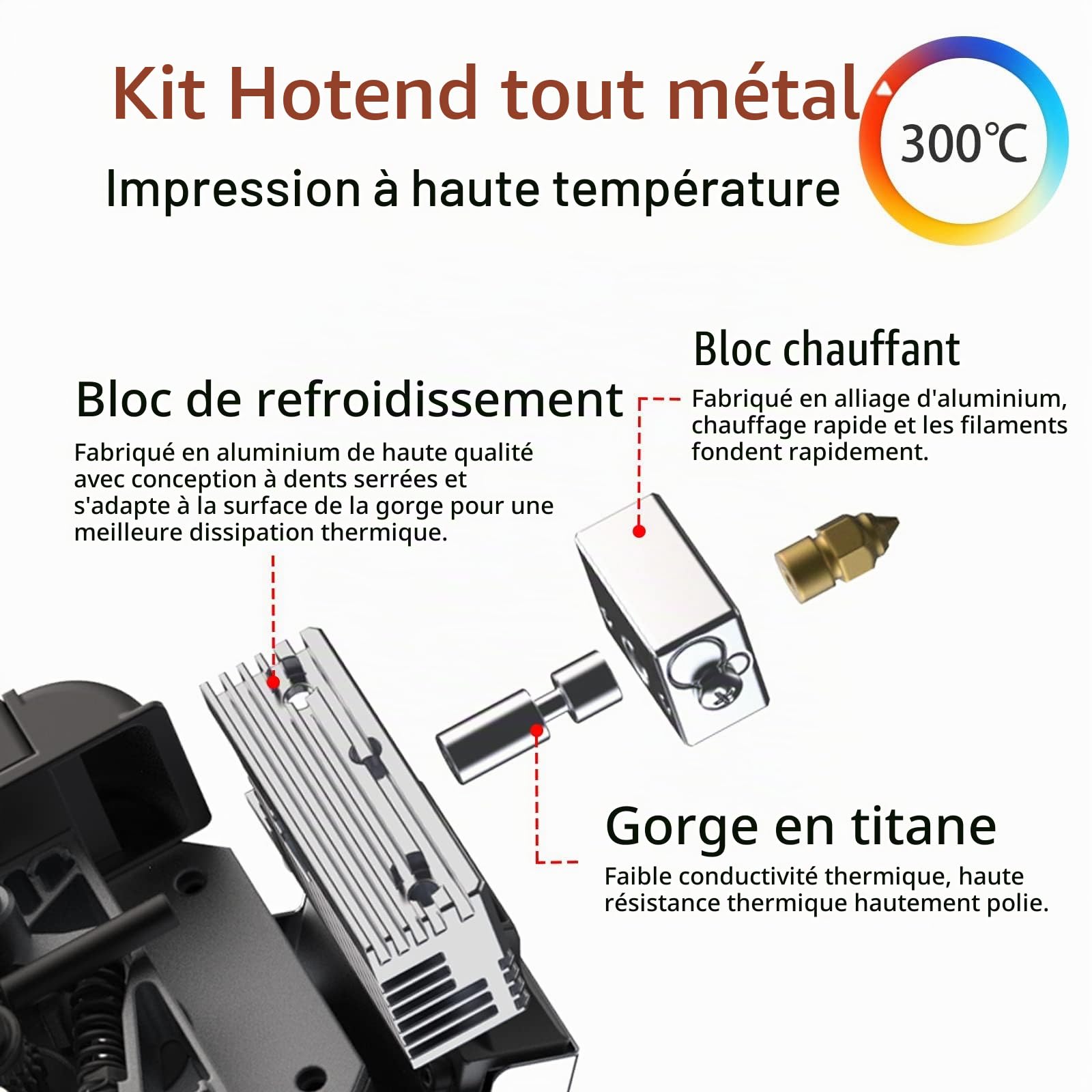 Sprite Kit d'extrudeuse à entraînement direct pour imprimante 3D Ender 3/Ender 3/Ender 3 v2/Ender 3 Pro/Ender 3 Max, design double ventilateur à double vitesse, compatible BL Touch/CR Touch