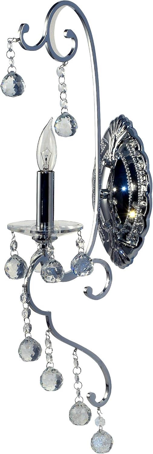 Dale Tiffany GW10297 Hartley Wall Sconce Light, Polished Chrome Finish