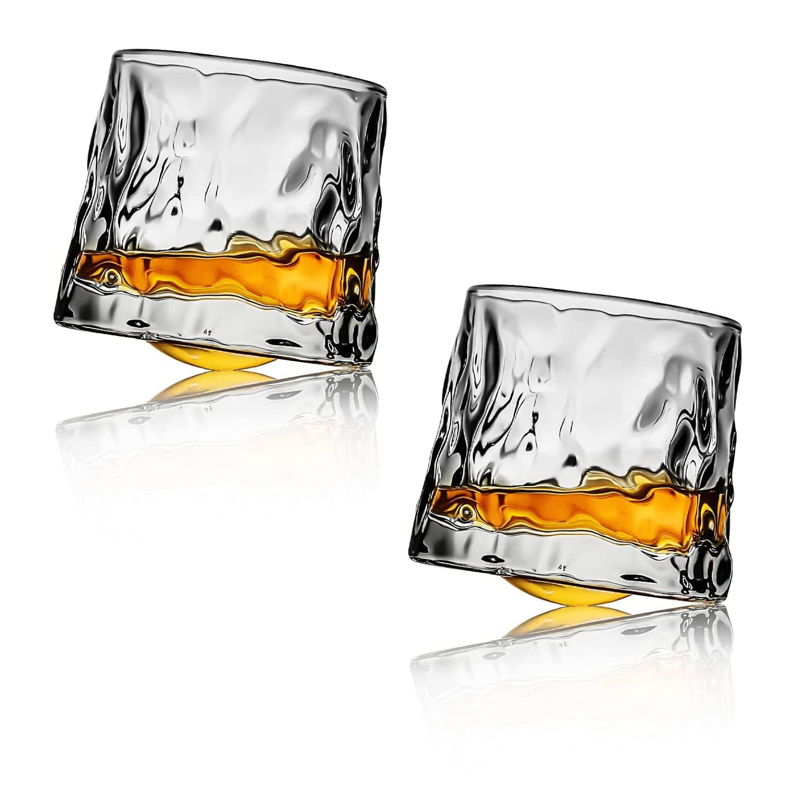 Yanwuwa Men's A Yanwuw Of 2 Glasses Rotatable Crystal Glass Cups Clear Drinking Glasses For Cocktail Restaurant Glass Wine Cups