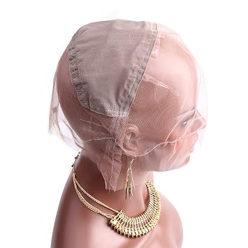 Bella Hair Full Lace Wig Cap with Stretch Panel at Crown for Black Women Making Wigs (Large Size Cap)