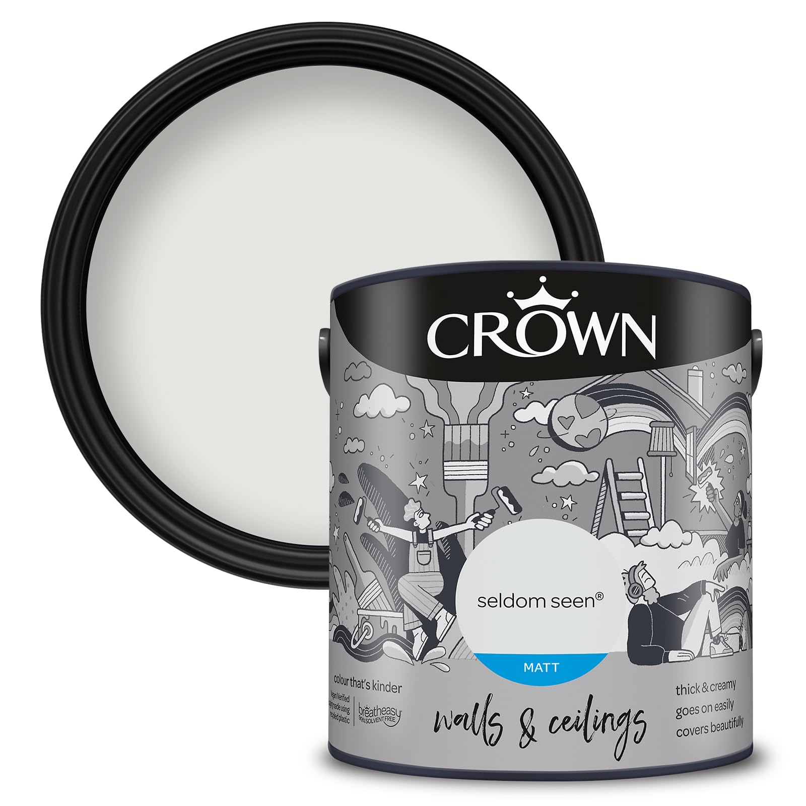 Crown Seldom Seen Matt Wall & Ceiling Emulsion Paint, 2.5L