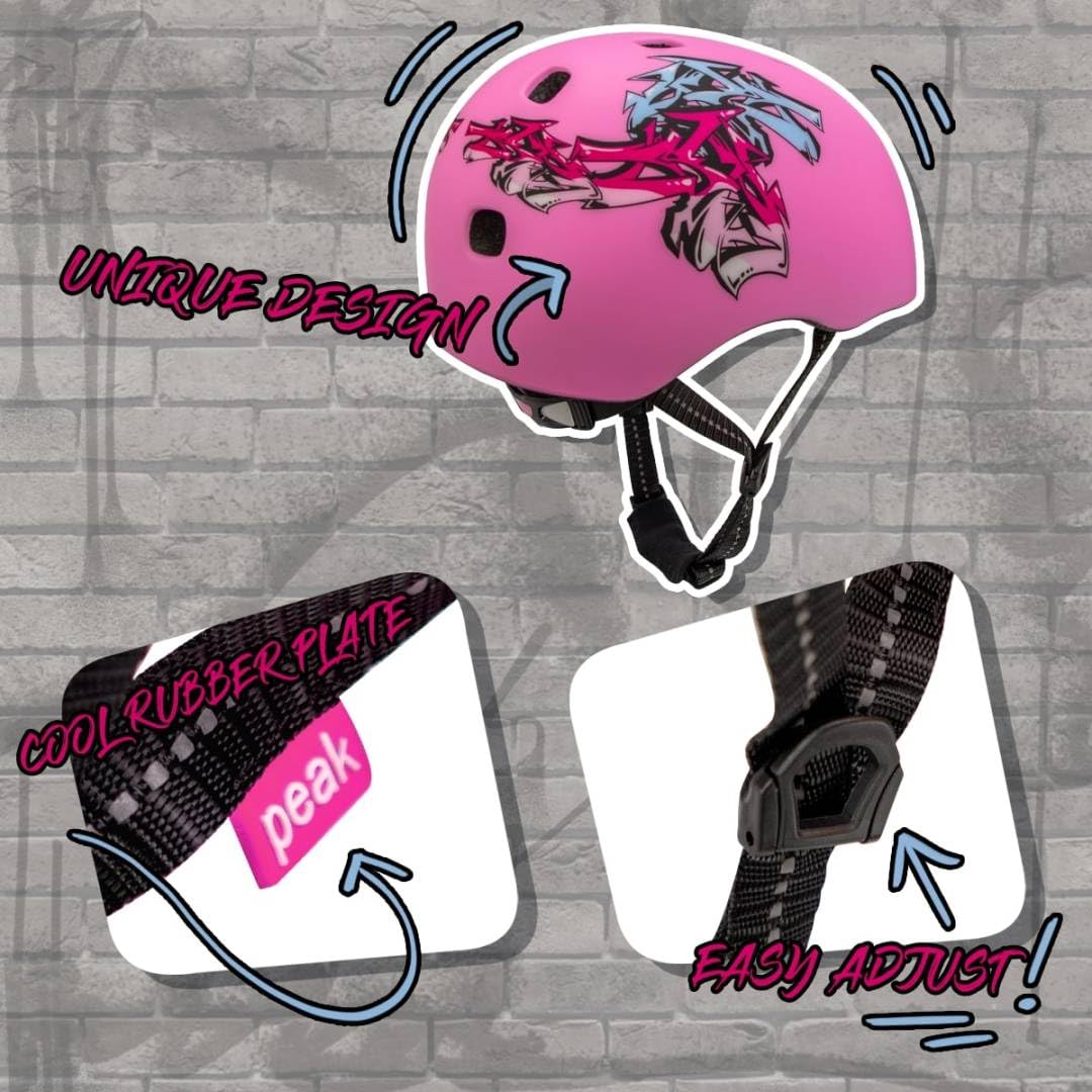 Crazy Safety Ramp Fahrradhelm | Helm Kinder für Fahrrad, Skateboard, Inlineskates und BMX-Rad | Fahrradhelm Damen Herren | Verstellbarer BMX Helm