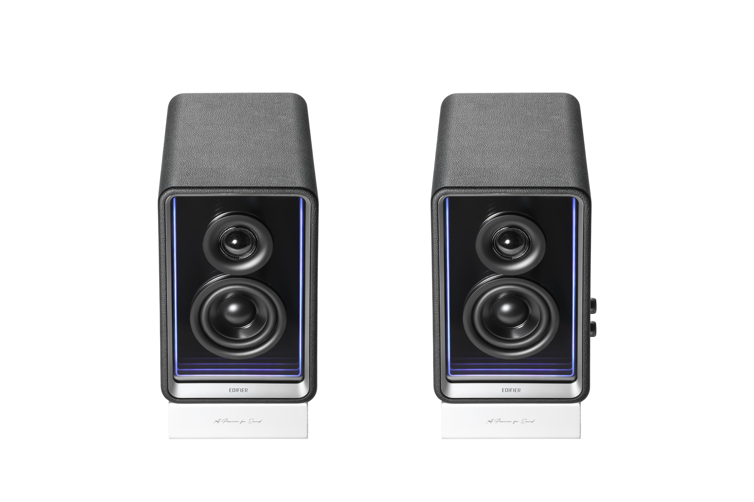 Edifier QR65 - Altoparlanti per monitor attivi, 70 Watt, con effetti di luce RGB, 3 porte USB TurboGaN di ricarica rapida e uscita subwoofer, nero