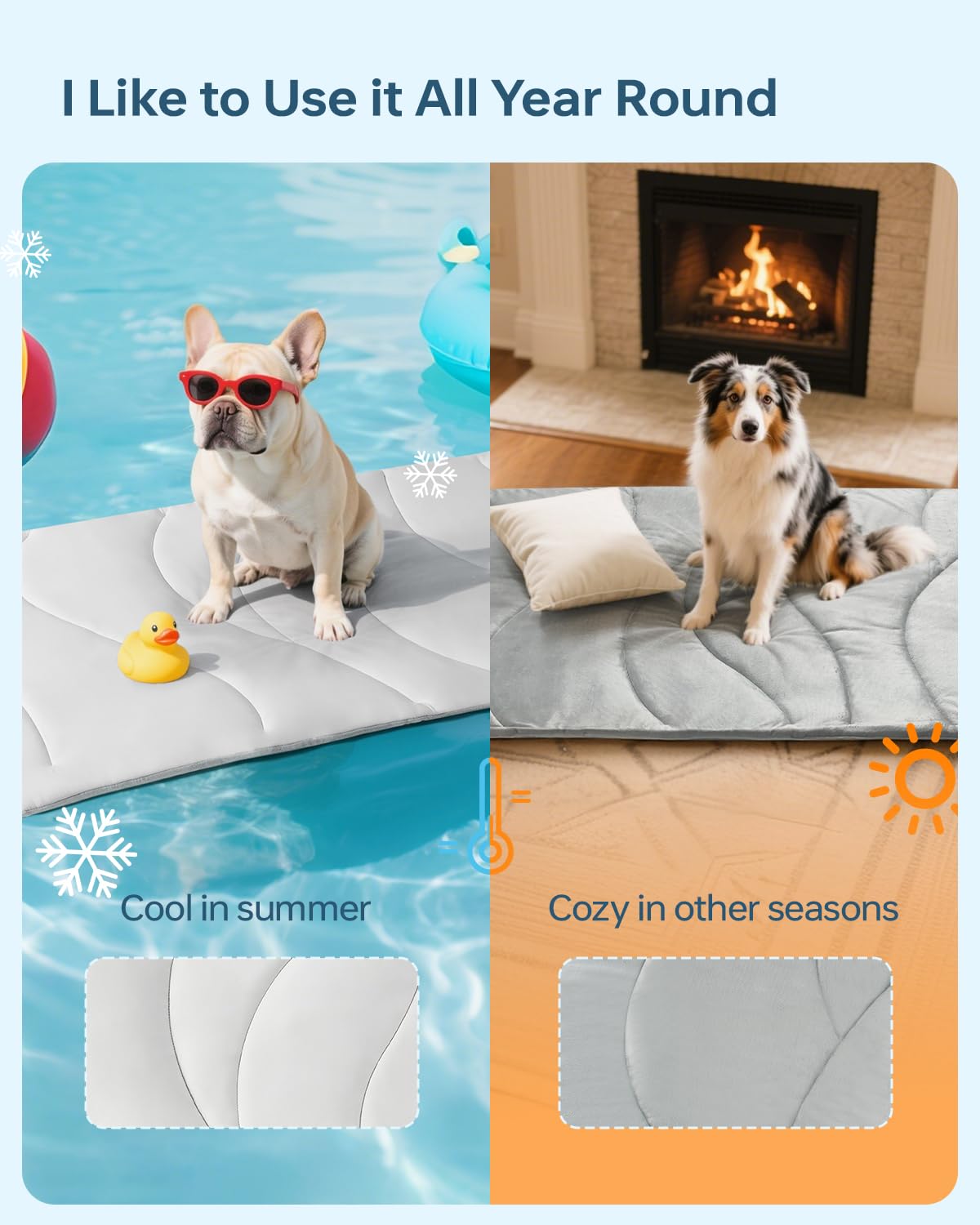 BABTGREAT Tapis de refroidissement pour chien – Tapis rafraîchissant réversible pour chiens de taille XL, lavable, non toxique, tapis rafraîchissant d'été 2.0 pour animaux de compagnie – Tapis de