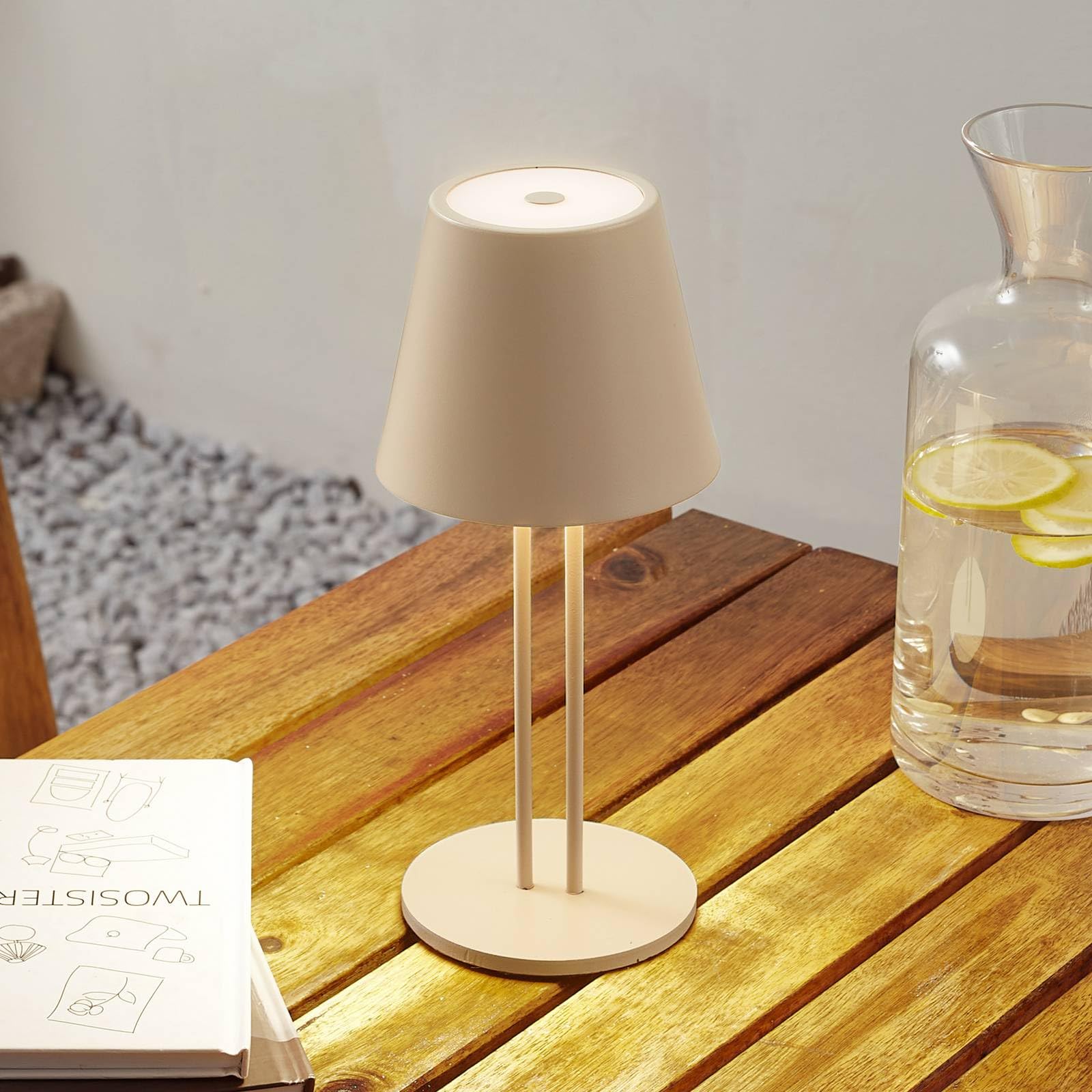 Lindby LED Janea dimmbar (spritzwassergeschützt (Modern) in Creme aus Metall (1 flammig,)