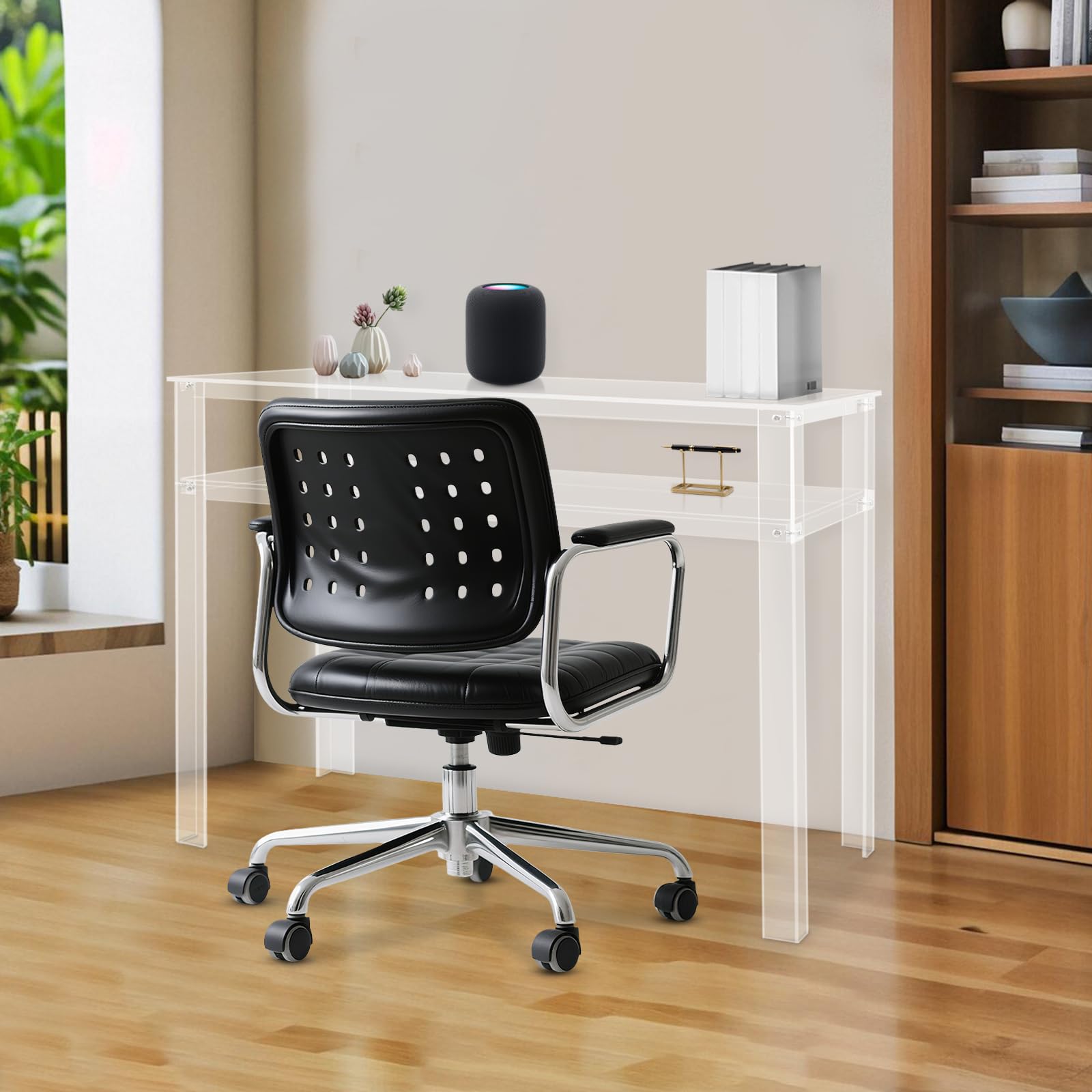 Scrivania in Acrilico Trasparente a 2 Livelli 100 x 50 x 75 cm per Computer