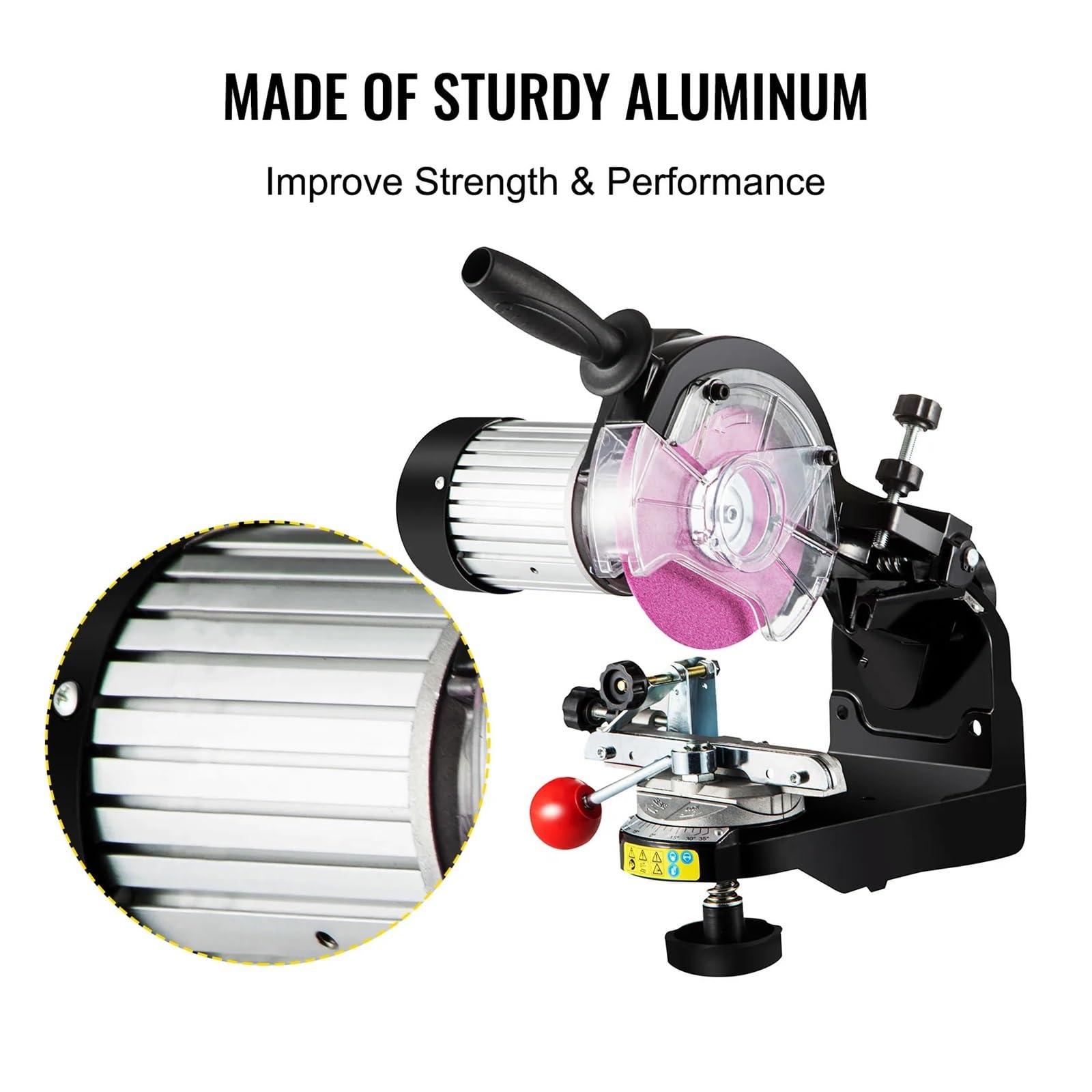 Afiladora De Cadena Sierra Eléctrica 230 W Y 3000 RPM, Aluminio, For Banco, Pulidora Ángulo Ajustable Portátil Ahorra Tiempo Y Esfuerzo