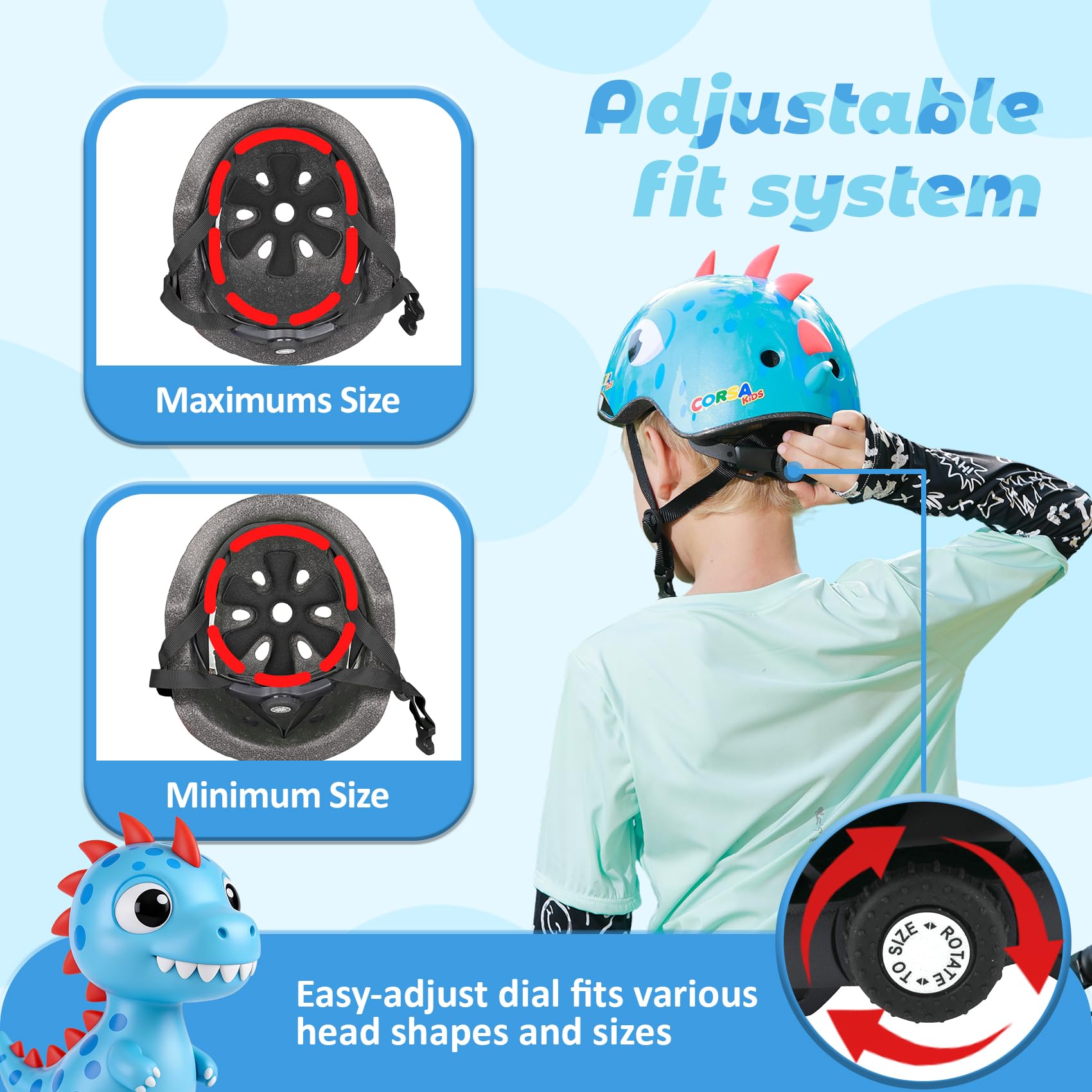 Fahrradhelm für Kleinkinder, Multisport-Helm für Radfahren, Skateboard, Roller, Skaten, 2 Größen, von Kleinkind bis Jugend