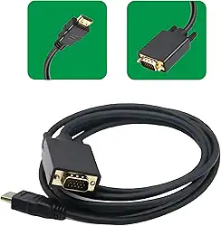 Cabo Adaptador HDMI para VGA, Conversor Digital, 1,8 metros, Preto (Preto)