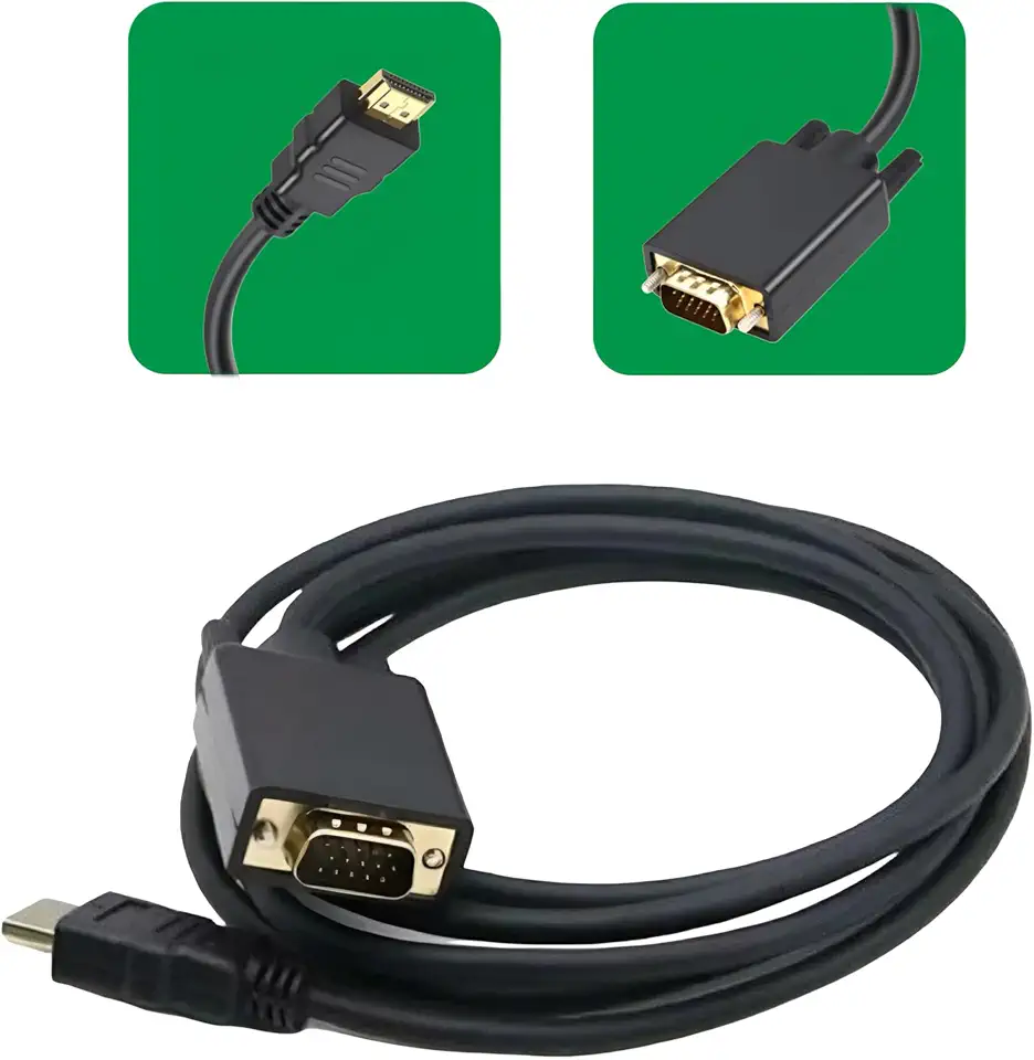 Cabo Adaptador HDMI para VGA, Conversor Digital, 1,8 metros, Preto (Preto)