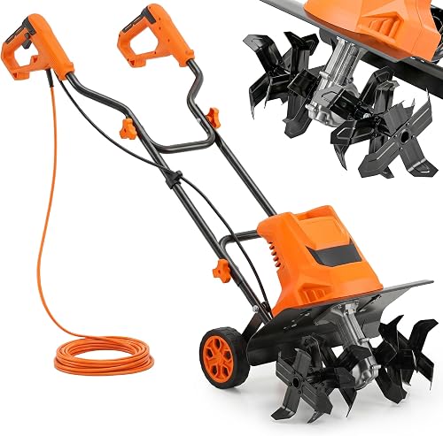 Motobineuse Électrique 1500W 6 Lames 65Mn 20cm 40cm Ora Outsunny
