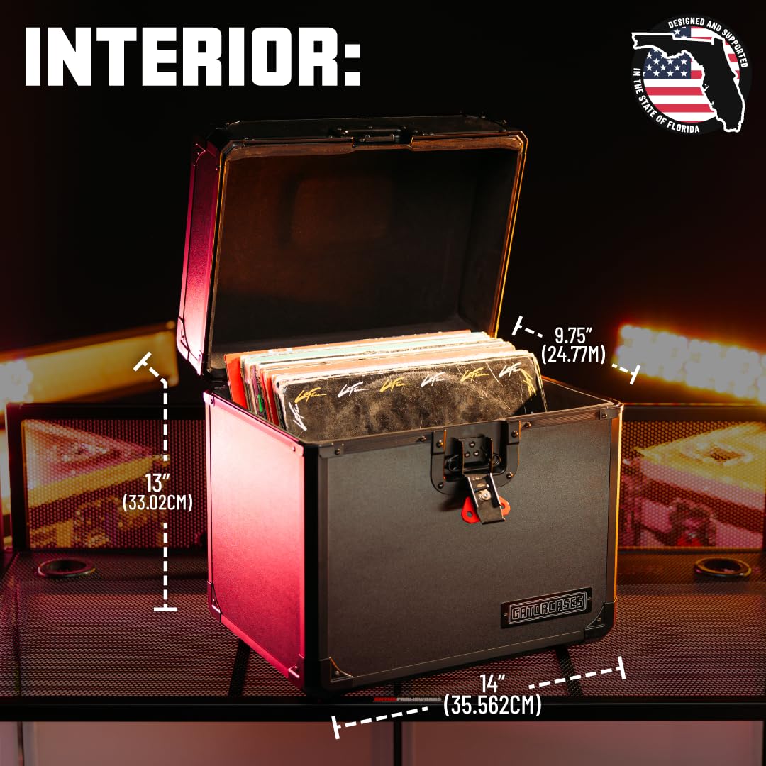 Gator Cases Serie ONYX Valigia impilabile per dischi in vinile da 50-70 12" con persiane incassate e maniglie in gomma (G-ONYX-VINYL-1270)