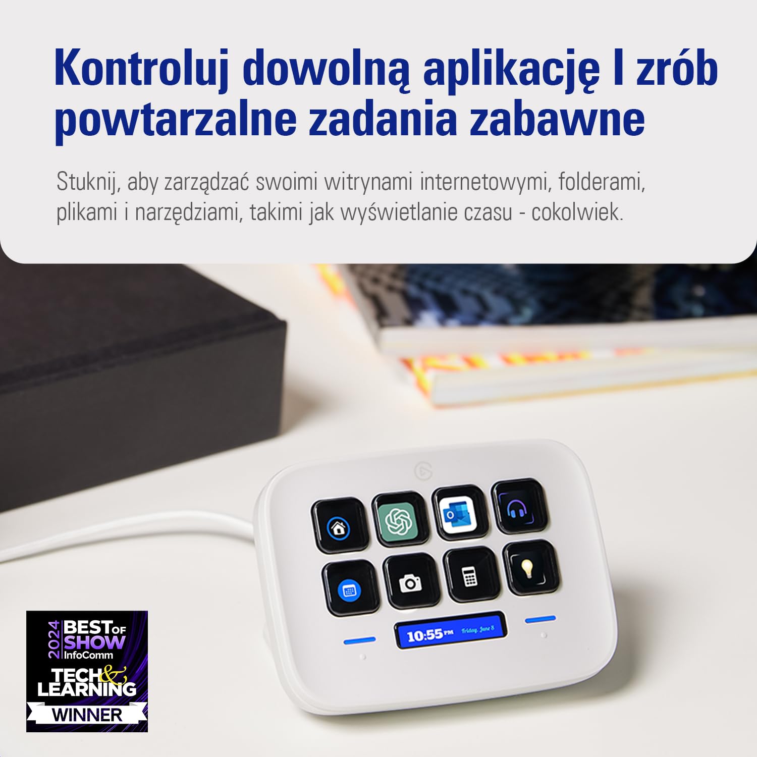 Elgato Stream Deck Neo, 8 konfigurowalnych klawiszy | 2x Touch Points, szybkie zadania - Word, Excel, PowerPoint, Teams, Zoom, Spotify, Mac i PC
