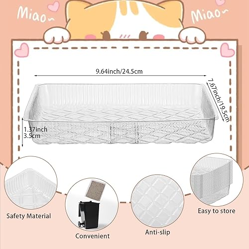 Miniatura 2 de Tioncy 30 cajas de arena desechables para gatitos, bandejas de arena desechables poco profundas para gatos, entrada baja, inodoro, caja de arena