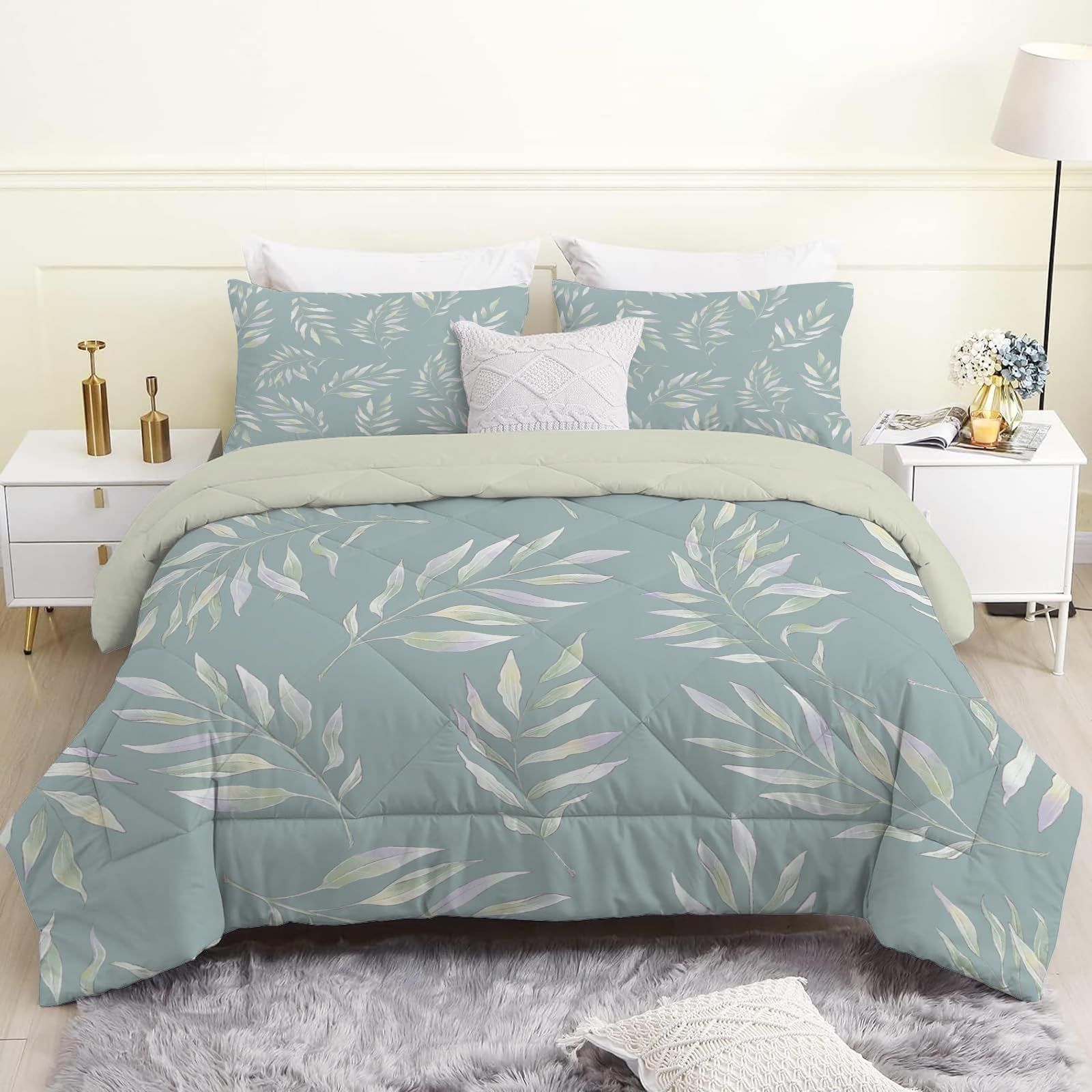 Couette 200x200 cm microfibre vert sauge contre la chaleur nocturne