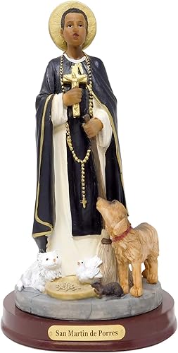 Gigi's Classy Kids San Martín de Porres Figura Figura Estatua Figura católica regalo religioso, 12"