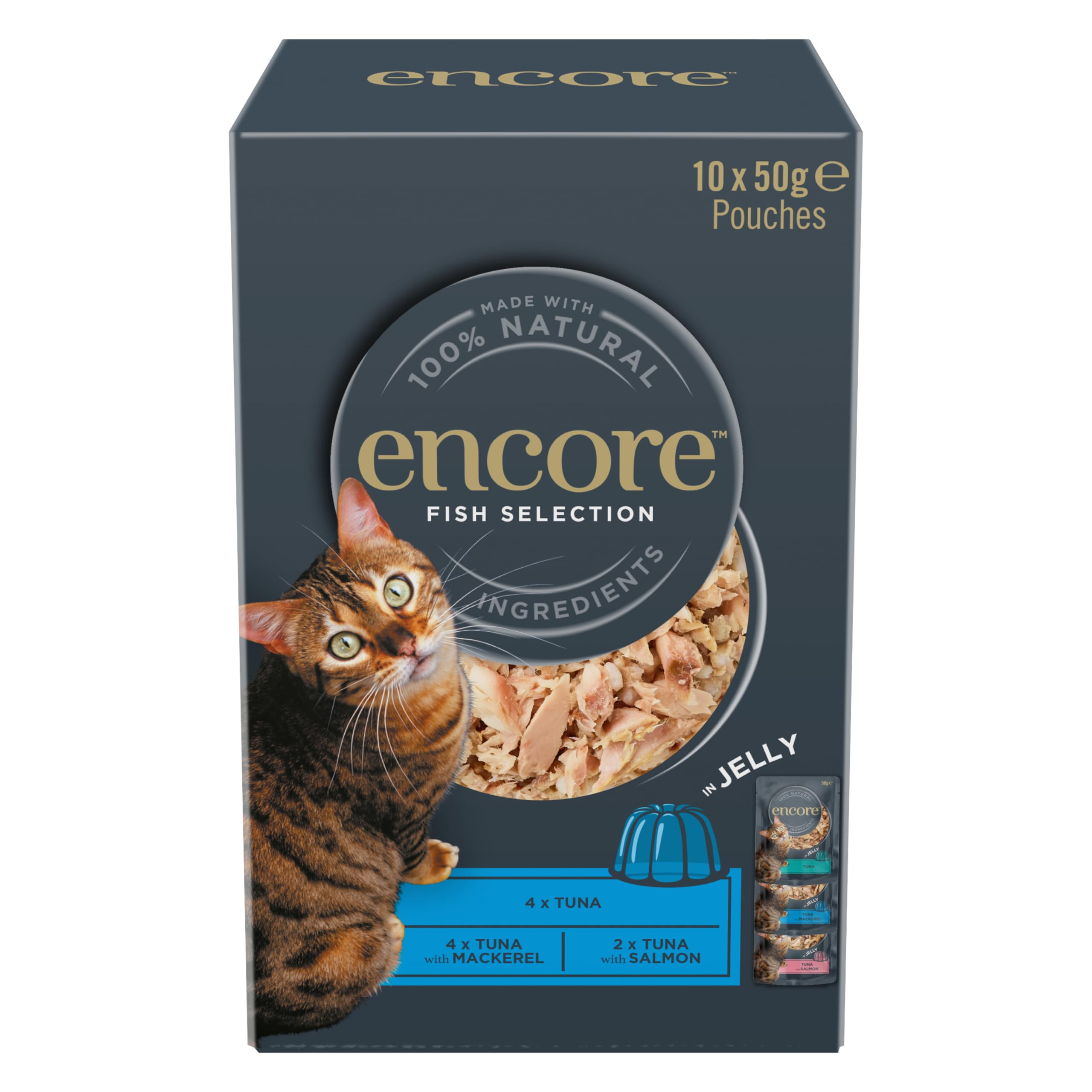 Encore Cat Pouch Jelly Fish Selection - X 50G Salmon Size 10