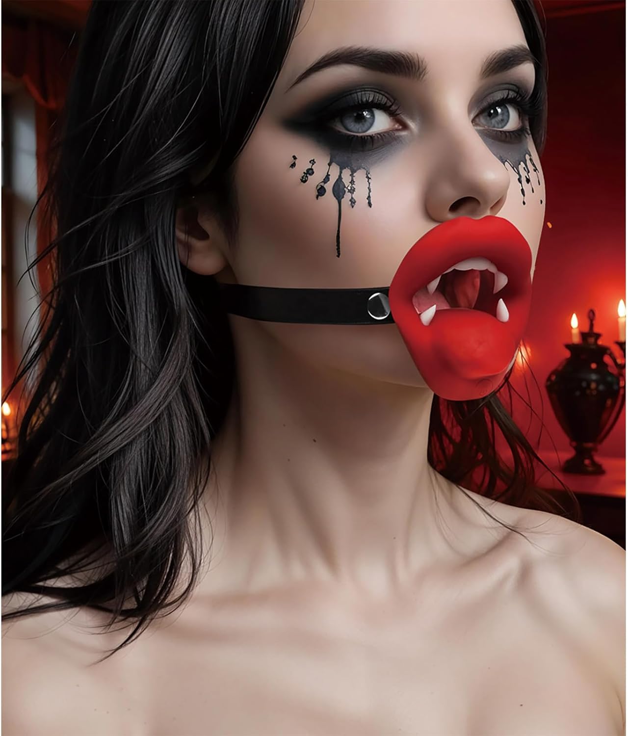 Vibrating Mouth Ball Gag for Men Women Couple Vibrator, Blowjob Oral Sex Toy Bondage Teeth Guard Open Mouth Ballgag Design, Premium Silicone Adjustable Strap Waterproof and Rechargeable