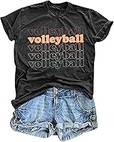 Zylkor Women's Volleyball Mom Graphic Tee Shirt - Casual Short Sleeve Volleyball T-Shirt for Game Day Fans