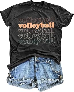 Zylkor Women's Volleyball Mom Graphic Tee Shirt - Casual Short Sleeve Volleyball T-Shirt for Game Day Fans