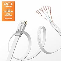 Vista 3 de Cable Ethernet Cat 6 de 50 pies, para exteriores e interiores de 10 Gbps compatible con red Cat7, cables de conexión LAN RJ45 de Internet, cable