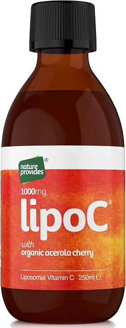 New Liposomal Vitamin C 1000mg with Organic Acerola Cherry :: LipoC for Immune System, Collagen | 1g Liquid Non-GMO Sunflower Lecithin | Natural lypo-spheric C (High Strength) 250ml