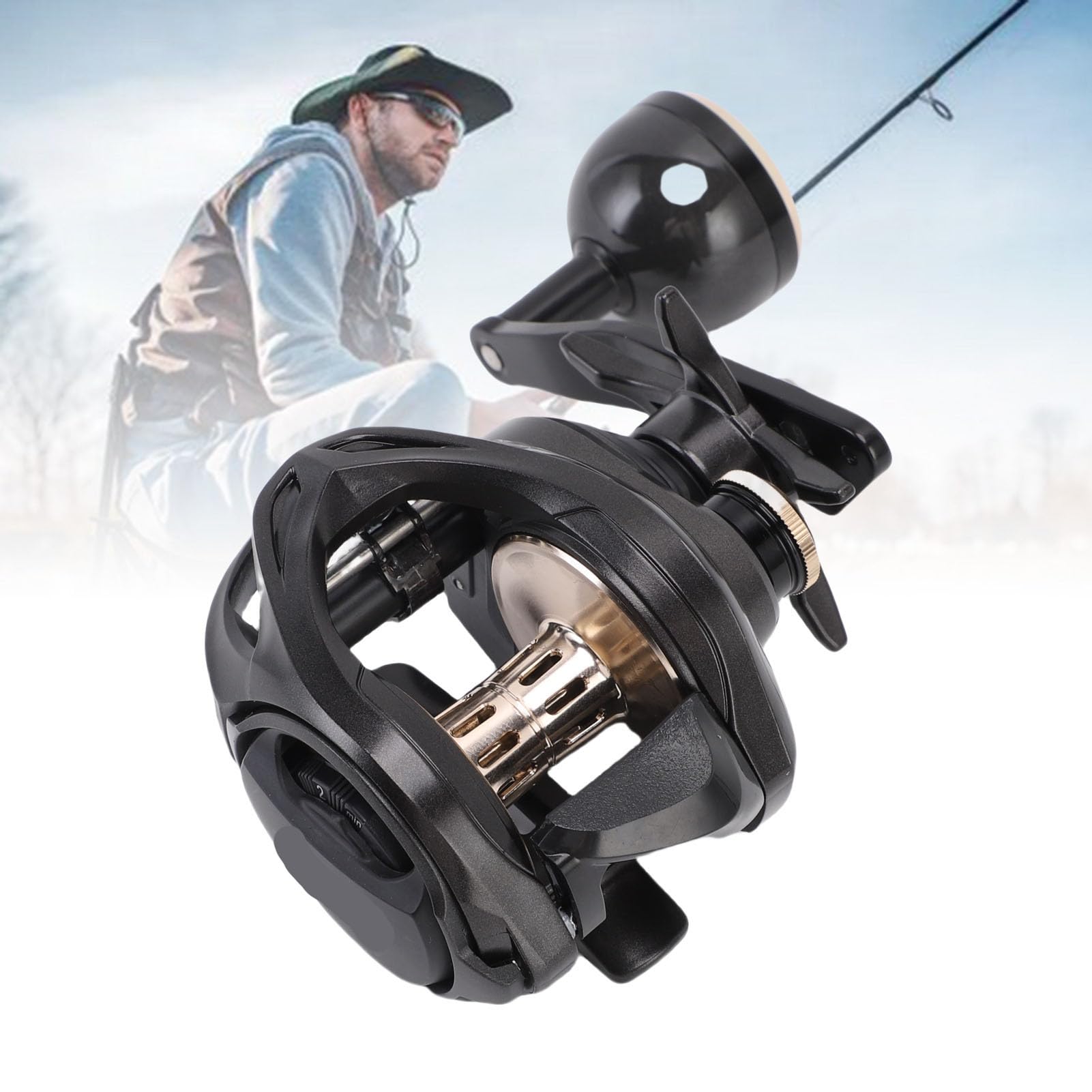 Socobeta Moulinet de Pêche Baitcasting en Alliage D'aluminium, Frein Magnétique avancé pour Les Aventures de Pêche, 1 unité