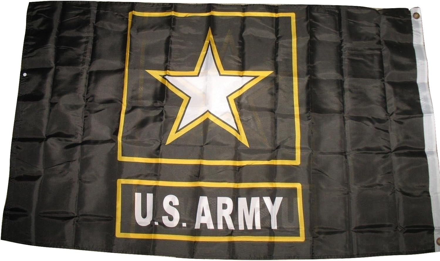 3x5 Army Star Black Gold Flag Double Sided Nylon Flag 3'x5' House Banner Grommets Fade Resistant Premium Quality