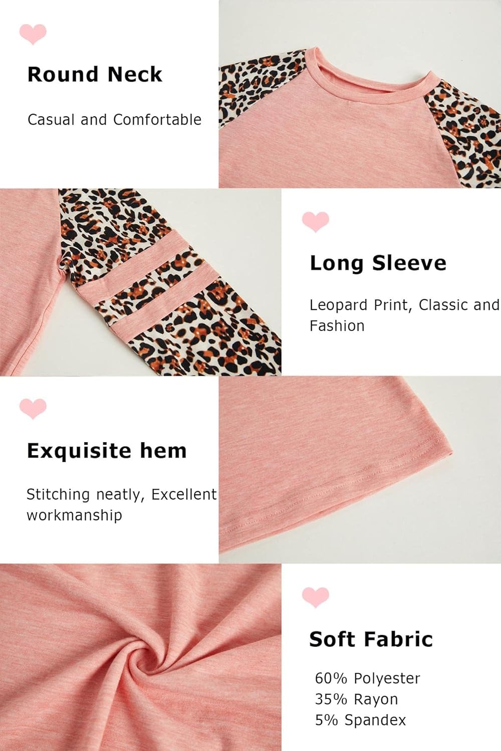 Ebifin Girls Casual Short/Long Sleeve T Shirts Kids Loose Soft Striped Color Block Tunic Tops, Tees Blouses Size 4-15 Years - Image 4