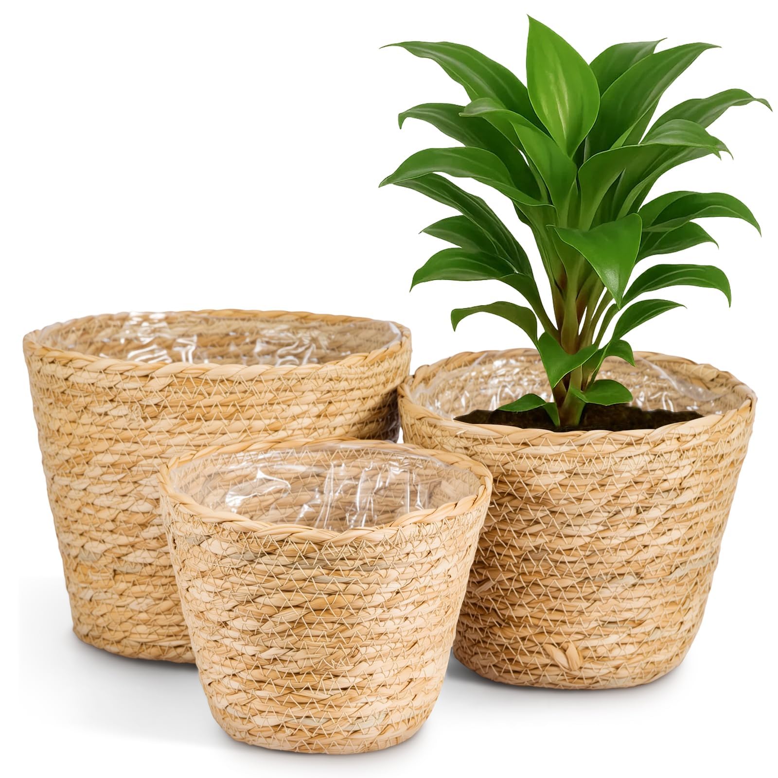 Panier pour plantes étanche en herbe de mer pour éviter les fuites