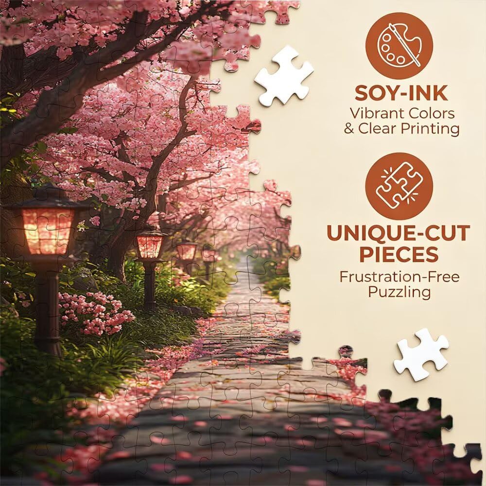 Puzzle 4000 Pezzi, Strada Peach Flower 3D Puzzle per Adulti Impegnativo, Educa Puzzles Artistico, Divertente E Stimolante Puzzles Decorativo per La Famiglia, Regalo e Decorazione Pareti DX0YL6-876