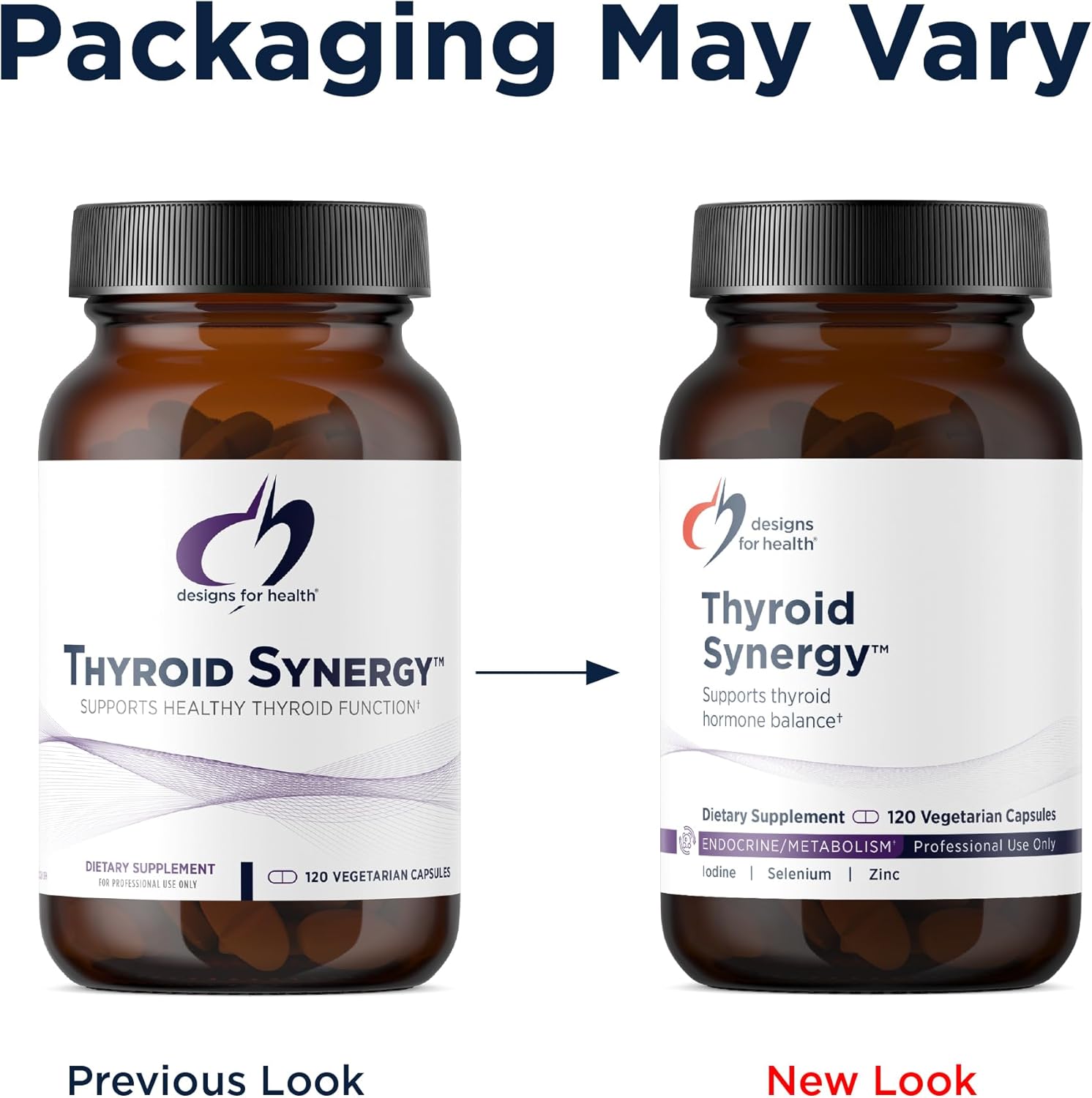 Designs for Health Thyroid Synergy - Thyroid Support Supplement with Iodine, American Ginseng, Selenium, Zinc + Manganese - Vegan Thyroid Vitamins, Gluten Free (120 Capsules)