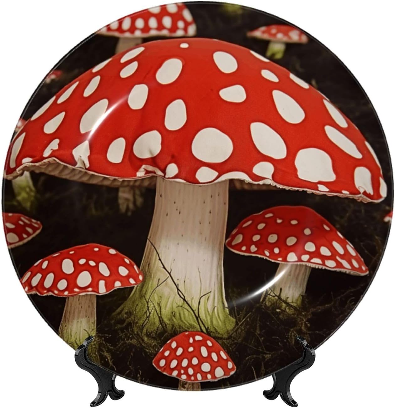 Decorative Plate Art Crafts Bone China Decorative Plate with Display Rack Souvenir Wall Decor Ceramic Ornaments Dinner Plates Ceramic Decoratives Plates for Home Office 10in