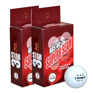 TIMA Ping Pong Balls - 3-Star Premium White Table Tennis Balls | High-Performance 40+ ABS Professional Quality | Ultimate Durability for Indoor & Outdoor Ping Pong Tables (Pack of 12)
