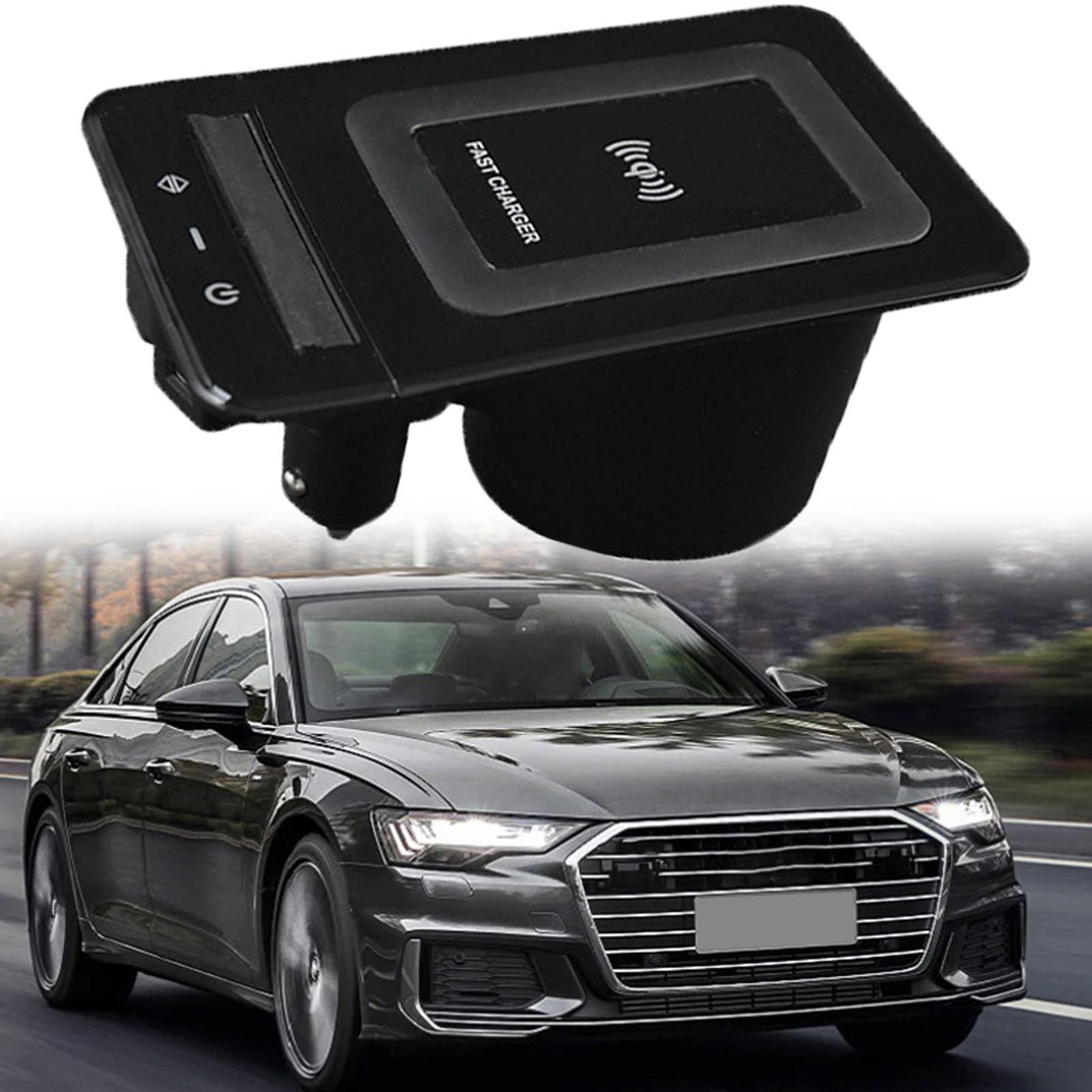 DeaVER Cargador Inalámbrico Coche Qi con Carga Rápida De 15 W para Audi A6 S6 Rs6 A7 S7 Rs7 2019-2022 Accesorios De Actualización De Consola Central Navideños