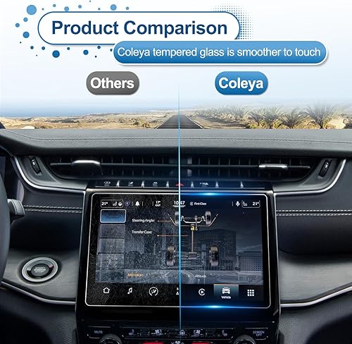 Miniatura 6 de Coleya Protector de pantalla Grand Cherokee 2022 2023 2024 para Jeep Grand Cherokee (LimitedOverlandSummitSummit ReserveTrailhawk) de 10.1 pulgadas,