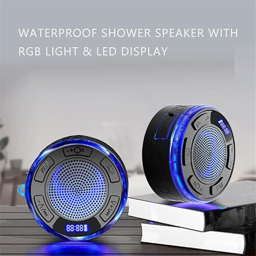 Miniatura 4 de Aquro S3 Ultra  Ipx7 Waterproof Shower Speaker with RGB Light & LED Display, Portable Mini Bluetooth Wireless Small Speaker with Lights, Detachable