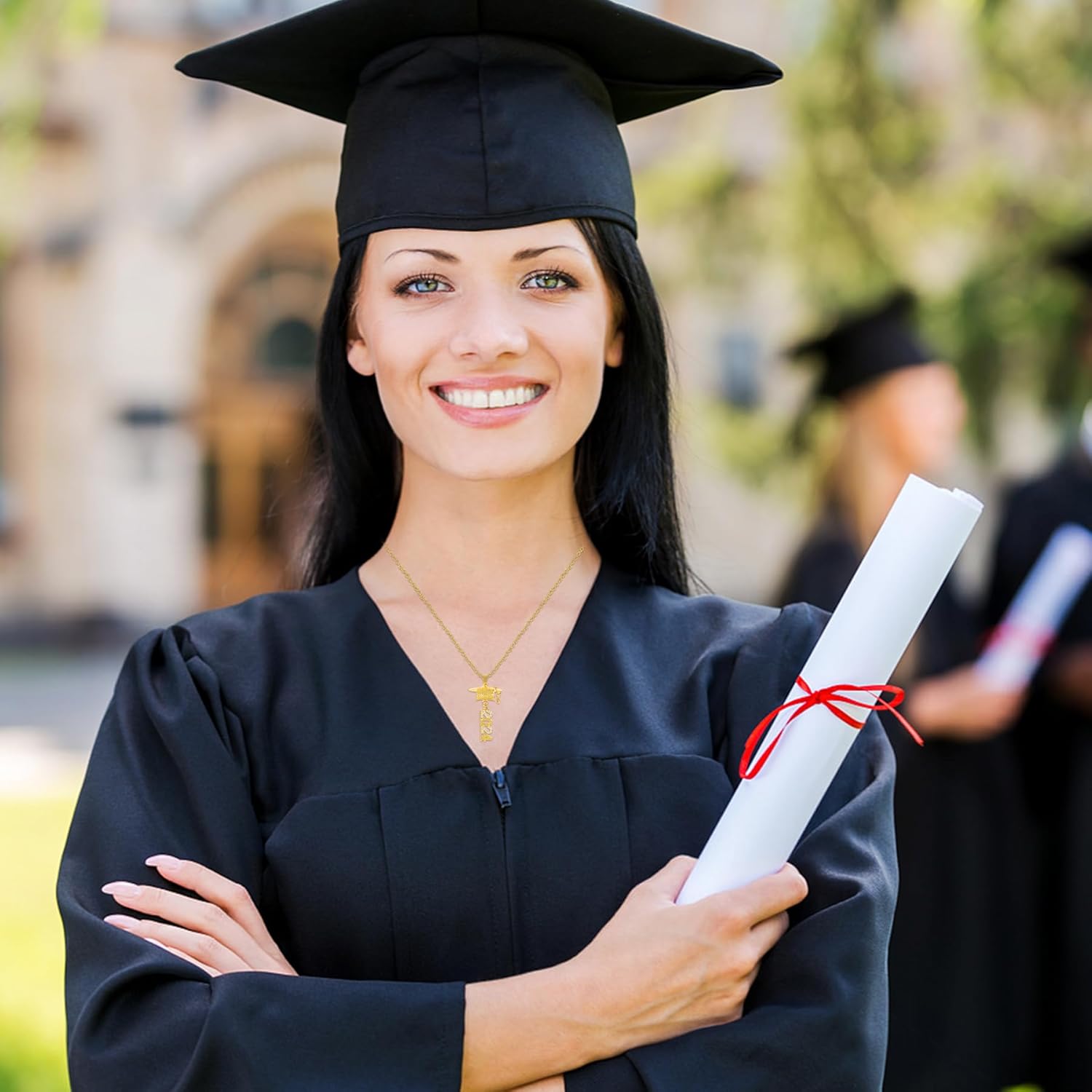 Graduation Gifts for Her 2024, Class of 2024 Graduation Necklace, Senior High School or College Graduation Gifts for Best Friends Daughter Women Men, Jewelry with Gift Box and Card - Image 6