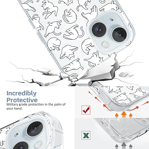Miniatura 3 de Funda diseñada para iPhone 15 de 6.1 pulgadas, funda transparente con diseño de hongos y mariposas de dibujos animados para mujeres y niñas, funda