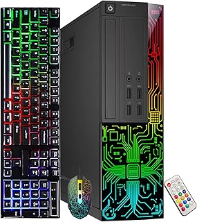 Dell Gaming OptiPlex Desktop RGB Computer PC | Intel Core i5 | AMD RX 550 4GB GDDR5 | 16GB RAM 512GB SSD | RGB Gaming Keyboard & Mouse WiFi | Windows 10 HDMI (Renewed)
