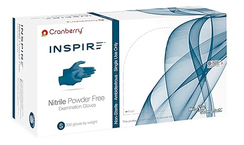 Miniatura 9 de Cranberry USA Cranberry Inspire Aegean Blue - Guantes de examen de nitrilo (300 unidades), talla L, 2.0 mil