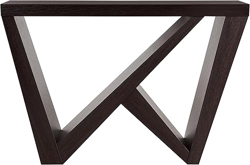 Vista 10 de HOMES: INSIDE + OUT Naomi Consola de Acento Decorativa Moderna con Patas en Forma de W, Escritorio Estrecho, Mesa Consola de Entrada de Madera