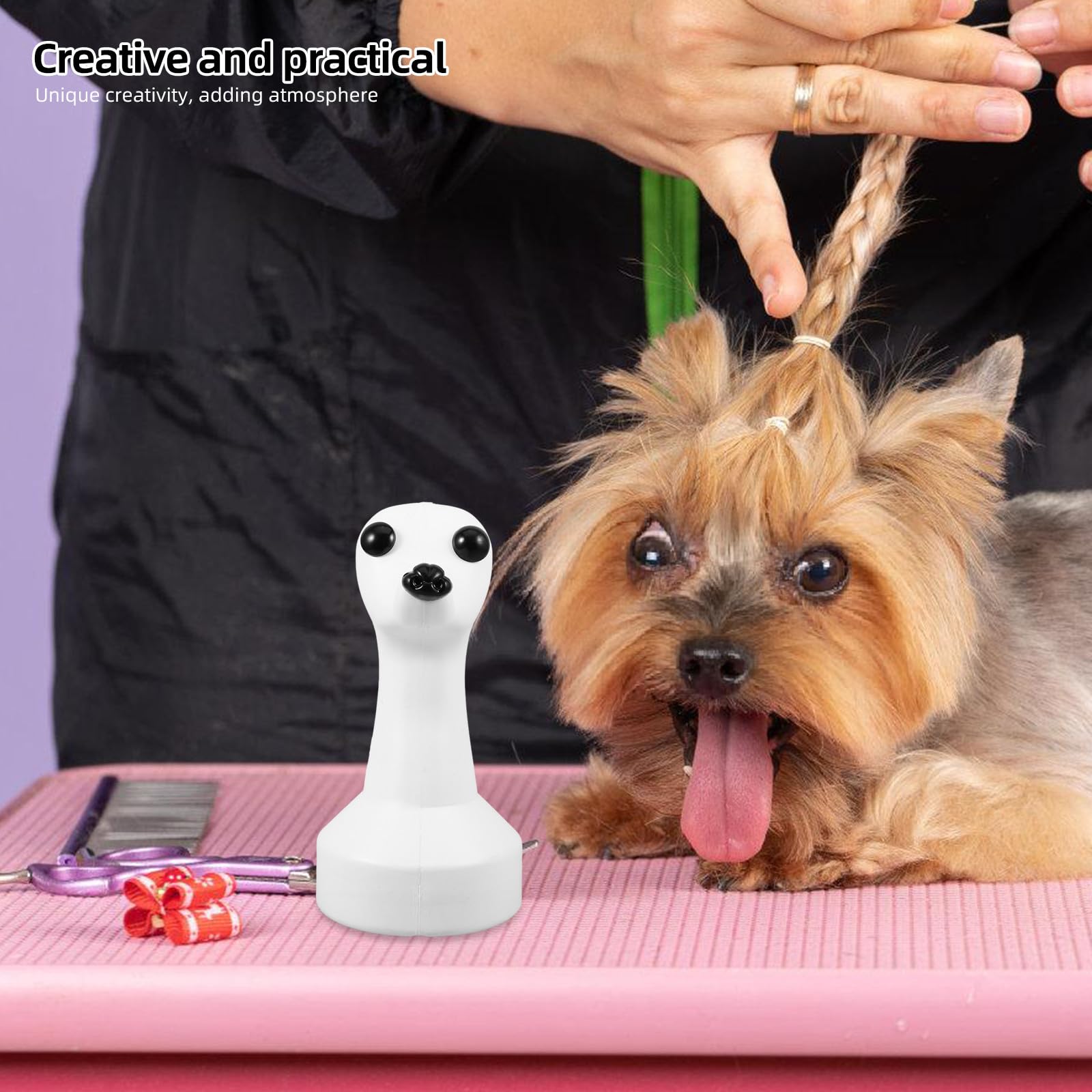 Didiseaon Testa Cane in Plastica Bianca per Toelettatura Professionale Aspetto Realistico, per Uso DIY e Abbigliamento per Animali Domestici