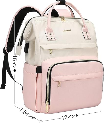 Miniatura 4 de LOVEVOOK - Mochila para ordenador portátil para mujer, de moda, de negocios, de viaje, para libros, para profesor, enfermera, con puerto USB, para