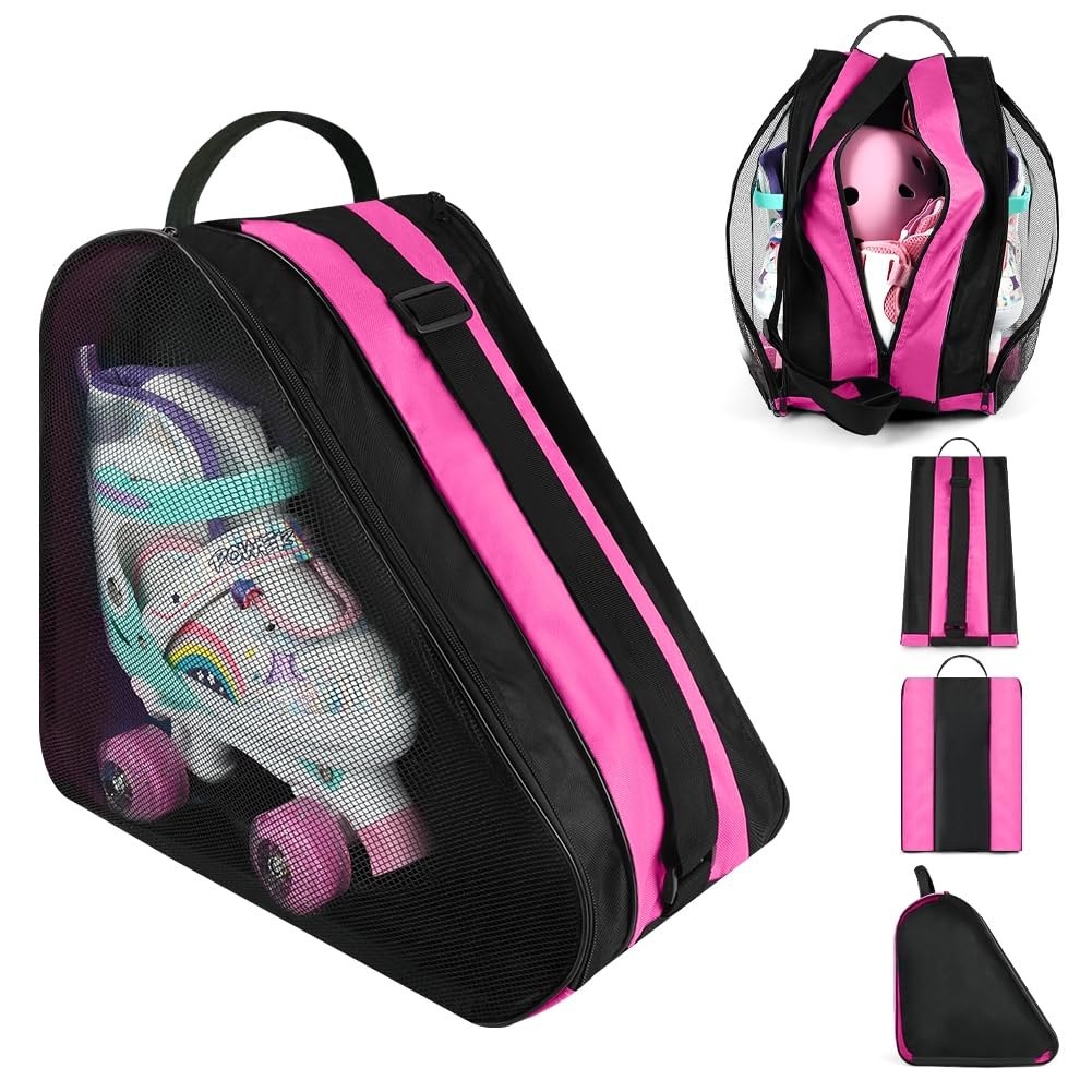 Flintronic Borsa Pattini Traspirante con Tracolla Regolabile per Scarpe Skate e Pattini in Linea