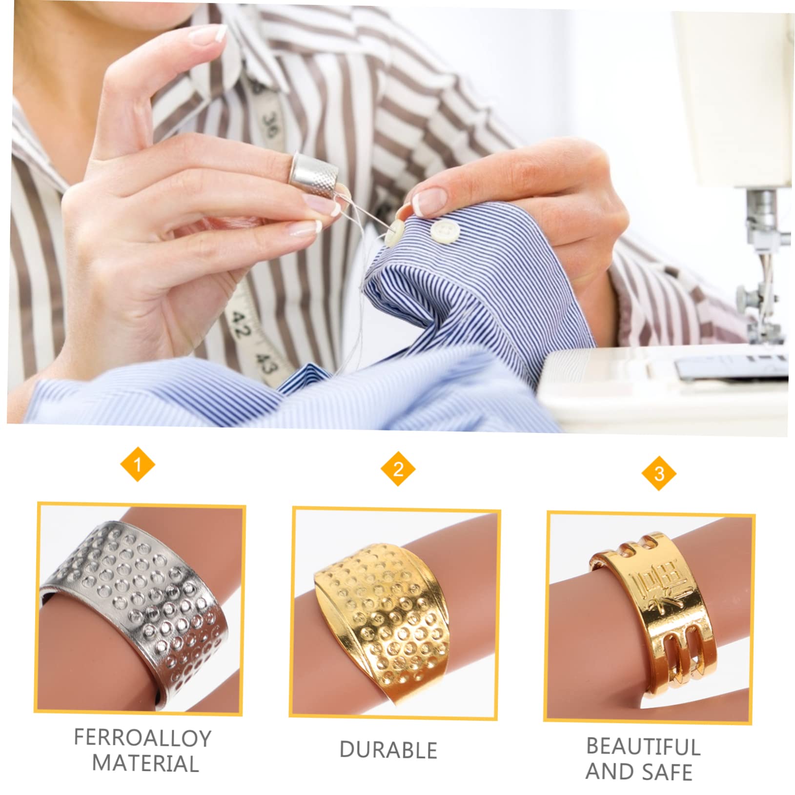Lurrose 72stücke Fingerhüte Für Näharbeiten Einstellbare Fingerprotektoren Für Sicheres Sticken Und Quilten Für -projekte Und Handarbeiten